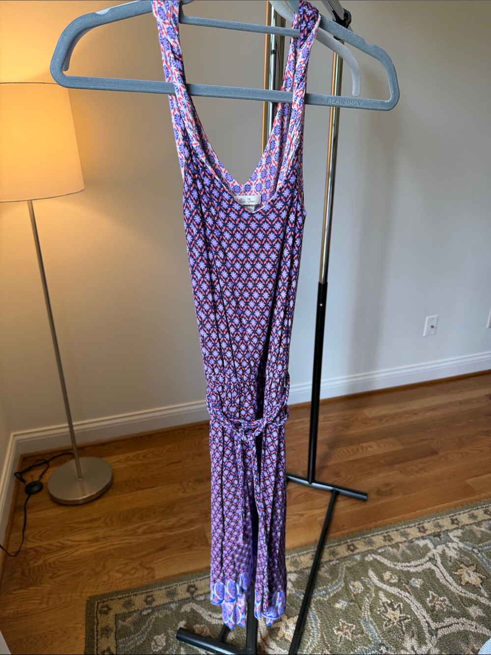 Matilda Jane Floral Geometric Tank Dress in Purple & Pink